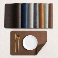 Napperons en cuir 45x30cm, imperméables, résistants à l'huile et à la chaleur, pour une présentation élégante de la table, pour dîner, déjeuner, café, lavables, durables, fabriqués en usine