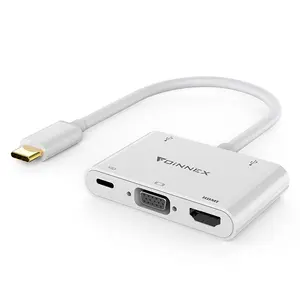 多端口5合1 USB C集线器C型至HDMI VGA USB3.0适配器C型