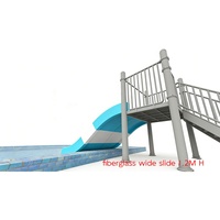 Toboggan aquatique en fibre de verre large de 2,4 m, hauteur de 1,2 m pour aire aquatique et piscine, certifié EN1176 CE