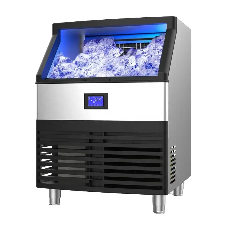 Ticari buz yapım makinesi dahili paslanmaz çelik serbest duran otomatik buz yapma makinesi