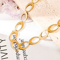 HOVANCI-Bracelet minimaliste anti ternissement en acier inoxydable plaqué or 18 ct, bijoux, cadeau, chaîne à maillons épais faite à la main