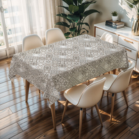 Nappe rectangulaire en plastique bleue à motifs floraux RNPT, idéale pour les fêtes d'enfants, facile à nettoyer, légère, pour les anniversaires et les dîners.