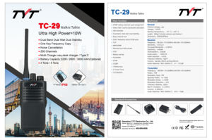 TYT TC-29 портативная рация IP68 10 Вт Портативное двухстороннее радио водонепроницаемое портативное радио с батареей типа C - Product Image 2