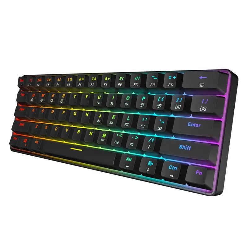 SKYLOONG 61 tasti 60% tastiera da gioco meccanica cablata RGB vendita calda Usb originale tipo C Mini tastiera in plastica ABS CE FCC ROHS