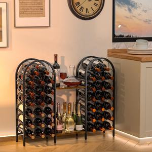 Estante <span class=keywords><strong>de</strong></span> metal arqueado independiente para 23 botellas <span class=keywords><strong>de</strong></span> <span class=keywords><strong>vino</strong></span>, soporte para botellas <span class=keywords><strong>de</strong></span> <span class=keywords><strong>vino</strong></span> para gabinete o despensa - Product Image 6