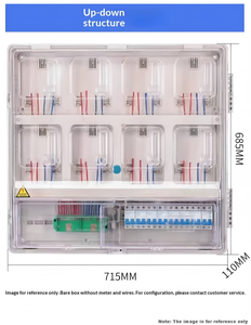 Boîtier de compteur électrique monophasé 8 voies en PC avec cadenas, boîtier de compteur électrique 8 voies en PC haute résistance pour usage extérieur - Product Image 2