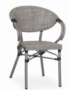 Chaise en rotin et osier à empiler en aluminium, aspect bambou, pour salle à manger, café, jardin, balcon, style français - Product Image 4