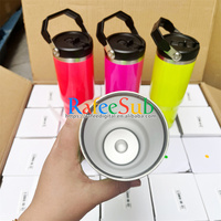 Gobelet à sublimation en acier inoxydable de 30 oz 30 oz couleur néon rose vert jaune orange avec poignée supérieure et couvercle à paille rabattable