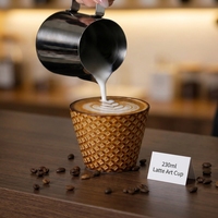 Taza de Café de Cerámica Japonesa de 230 ml, Taza para Latte Art con Textura en Relieve de Anillo de Árbol, Estilo Retro Minimalista, 4 Diseños