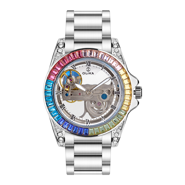 Fashion Style Modern Mechanical Watch Steel Fakes Diamond Automatic Mechanical Watches 5A Quality
