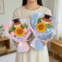 Boneka Rajut Bunga Benang Buatan Tangan Buket Bunga Matahari Hadiah Kreatif Wisuda Ulang Tahun Anak Laki-laki Perempuan Hadiah Cina Model 042701