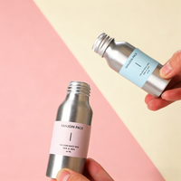 Bouteille en aluminium argentée vide pour huiles essentielles et parfums, qualité alimentaire, 50ml, 100ml, 200ml, 250ml, 500ml, avec pompe et bouchon à vis
