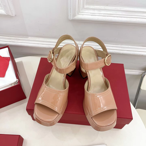 Artefacto de Alto Nivel! Zapatos de Tacón Grueso con Plataforma Impermeables para Boda, con Punta Cuadrada y Cierre de Hebilla, Sandalias Suaves de Verano - Product Image 1