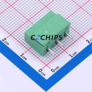 MX126-5.0-03P-GN01-Cu-S-A Screw Terminal Block Through hole Component (THT),P=5mm Connector 1x3P 5mm Green Through Hole - Product Image 2