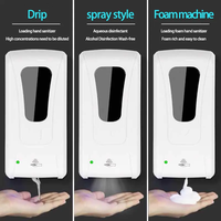 Dispensador automático de jabón con sensor de plástico ABS, dispensador de desinfectante de manos sin contacto montado en la pared, dispensador de jabón líquido