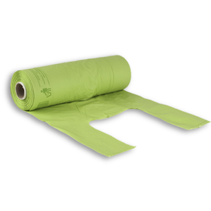 12 rotoli di sacchetti della spesa compostabili biodegradabili 27 + 14x50cm (verde 960)-certificati EN13432 per rifiuti organici e negozi - Product Image 1