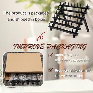 Estante plegable de madera para trenzar el cabello, soporte de exhibición para peluquería, estante para trenzar el cabello, manta, escaleras y estantes, 60 carretes - Product Image 6