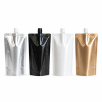 Pochette à bec verseur personnalisée CM avec bouchon à vis, sac d'emballage liquide anti-fuite à fond plat pour jus, sauce, purée 250ml 500ml