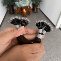 Extensions de cheveux indiens vierges Rawhair 100% pour femmes, couleur naturelle, pointe en U, personnalisées, nano-rings, micro-liens, pour salon