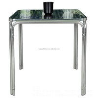 Table et bancs de jardin en aluminium imperméables, durables, pour terrasse, jardin, cour, restaurant, utilisation en bord de mer