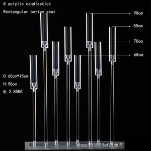 Nouveau design de chandelier en or et argent pour centre de table de mariage, porte-bougie en acrylique <span class=keywords><strong>transparent</strong></span> et cristal - Product Image 2