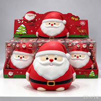 Jouet Squishy Père Noël - PVC et Matière en Farine Moussée, à Remontée Lente, Anti-Stress, Jouet Sensoriel pour Tous les Âges, Cadeau Unisexe