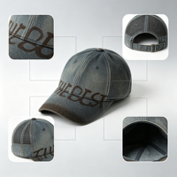 Casquette de baseball unisexe style vintage américain, délavée et vieillie, avec lettres, à large bord, effet amincissant pour le visage, tendance et polyvalente