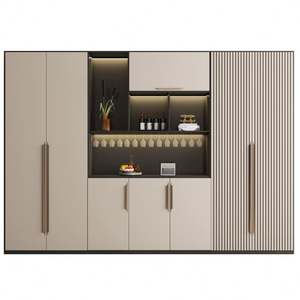 Mueble de Madera y Vidrio de 5 Niveles para Vino, Mueble de Bar de 2 Secciones con Almacenamiento para Vino, Aparador Alto - Product Image 6