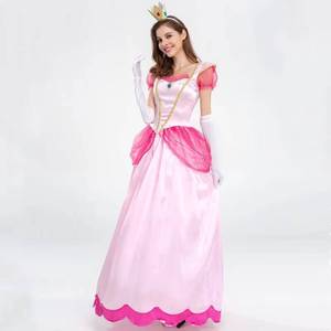 Disfraz de Princesa Rosa para Mujer, Vestido de Gala de Lujo con Corona y Guantes para Cosplay de Halloween - Product Image 3
