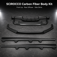 Kit carrosserie complet en fibre de carbone Scirocco 2009-2014 : séparateur avant, diffuseur arrière, jupes latérales