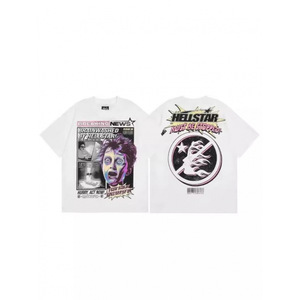 Camiseta con estampado de hip-hop, unisex, informal, holgada, de manga corta, de algodón, para parejas - Product Image 4