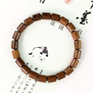 Pulsera de Madera de Sándalo Dorado con Cuentas de Barril de 7x9mm, Joyería Unisex para Uso Diario, Cuentas de Madera Coleccionables - Product Image 2