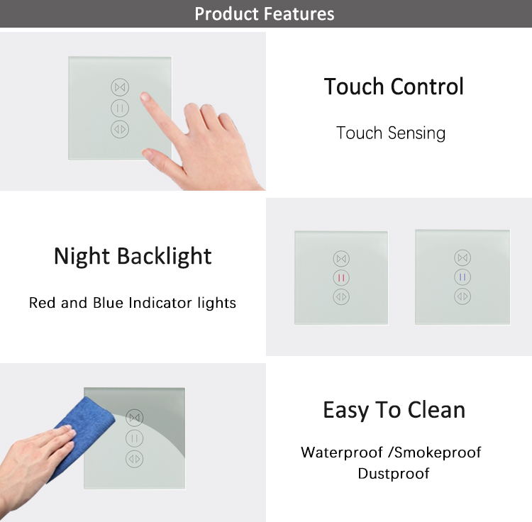 Tuya Smart Home Automation System EU Wireless WIFI Remote Control Wall Curtain Touch Switch WITH alexa