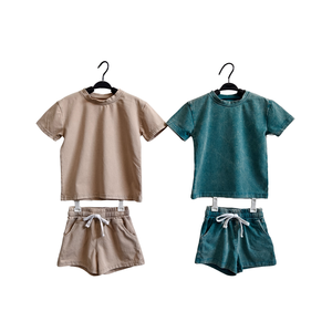 เซ็ต2ชิ้นเสื้อยืดแขนสั้นซักกรดสำหรับเด็กชายหญิงฤดูร้อน - Product Image 2