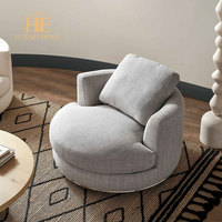 Canapé de villa moderne, fauteuil pivotant incurvé, nouveau design, meubles de salon en bois, ensembles de canapés modulaires en tissu