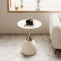 Petit mini meuble de salon luxueux Table basse ronde moderne d'intérieur nordique en métal pour canapé-lit