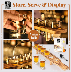 Juego de Bandejas de Madera para Vasos de Chupito, Comercial, Personalizable con Logotipo Grabado, para Hoteles, Bares, Pubs, Tiendas y Venta al por Menor - Product Image 4