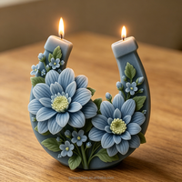 Nouvelles idées : moules à bougies en silicone en forme de fer à cheval pour fleurs