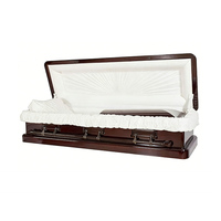 Ataúd Ecológico Biodegradable de Alto Brillo, Estilo Americano, Interior de Terciopelo Rojo Oscuro, para Bebés, Funerarias de Lujo, Digno