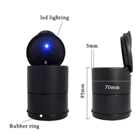 Cendrier de voiture rond portable personnalisé, cendrier de voiture en plastique sans fumée pas cher avec lumière LED