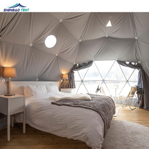 Lều Glamping hình vòm trắng sang trọng, khu nghỉ dưỡng 4 mùa, lều vòm PVC cách nhiệt, cách âm, có điều hòa, khung nhôm - Product Image 3