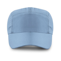 Gorra de Béisbol de 5 Paneles para Hombre, de Secado Rápido, Ligera, Azul, con Recorte Láser, Transpirable, Ajustable Lateralmente, para Deportes y Protección Solar
