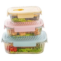 Microgolfbestendige BPA-vrije hoge borosilicaat glazen bewaardozen set bulkverpakking lekbestendige deksels in elkaar te schuiven opbergdozen maaltijd- en lunchboxen