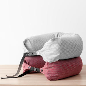 Almohada para el cuello en forma de U Muji, 28x26x14cm, almohada portátil de viaje con partículas de espuma para adultos - Product Image 5