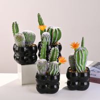 Plante artificielle en pot, cactus miniature de 25 cm, en soie, pour décoration intérieure, accessoire de photographie, fleur de mariage