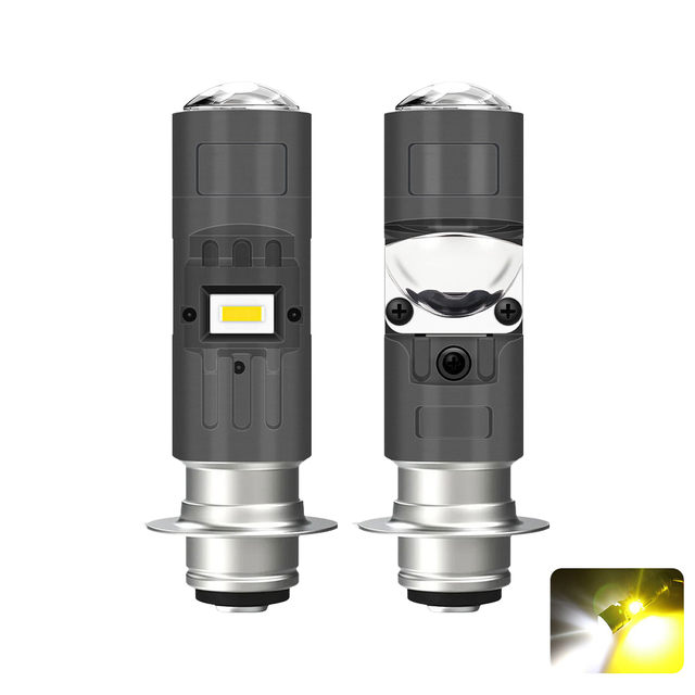 T19 Motorcycle LED Spotlight P15D H4 Single Three Claw Headlight New 12V 6000K Color Durable Motorcycle Headlight Lens Spotlight
