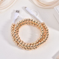 Perles CCB Métalliques Or Rose Argent, à Trou Droit, Électroplaquées, Charge Rapide Type-C, Compatibles Appareil Photo, Accessoires Téléphone