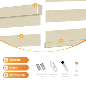 Đẹp và đơn giản thông minh Điện Zebra rèm không dây được xây dựng trong rèm với điều khiển từ xa đồng bằng kỹ thuật - Product Image 4