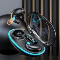 Earbud Konduksi Tulang Mini Peredam Kebisingan X55 Terbaru 2026, Terlaris, BT5.3, Daya Tahan Baterai Lama, Layar Digital