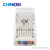 Connecteur Keystone RJ45 UTP Cat6 8P8C T568A/B blanc de type 128, module de connecteur à 90 degrés - DP-KJ-8214